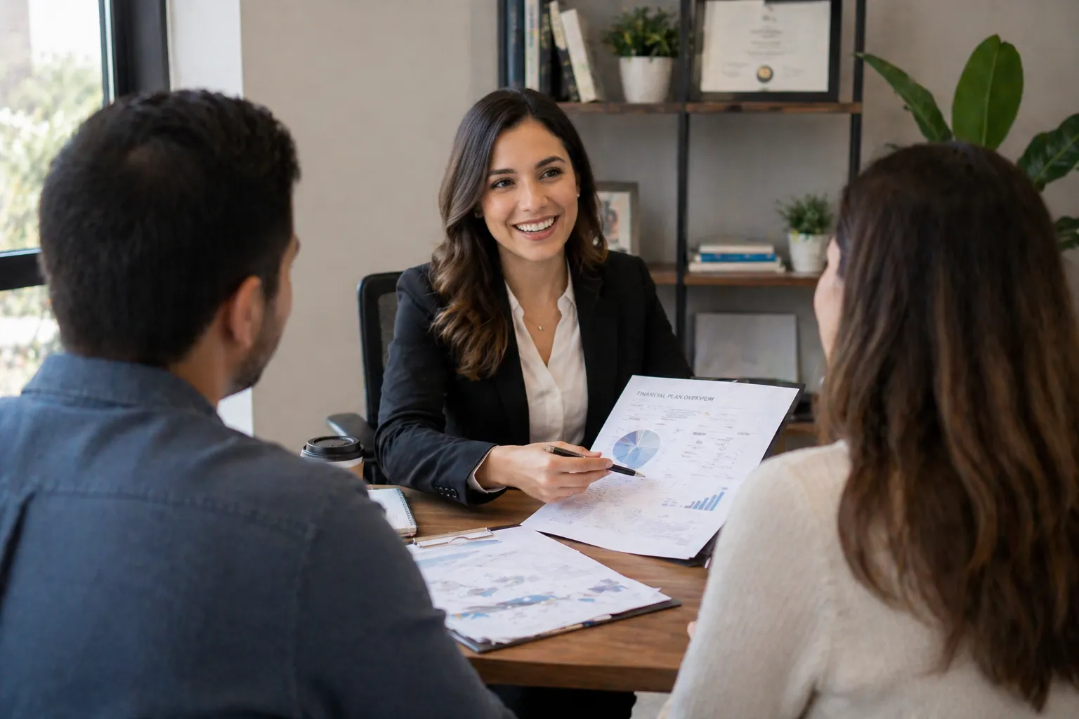Halfway: couple meeting with a licensed financial professional for free budgeting guidance