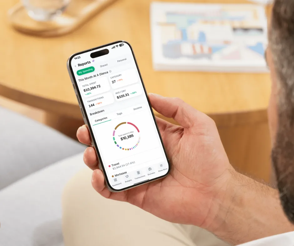 Person using Halfway budgeting app on their phone