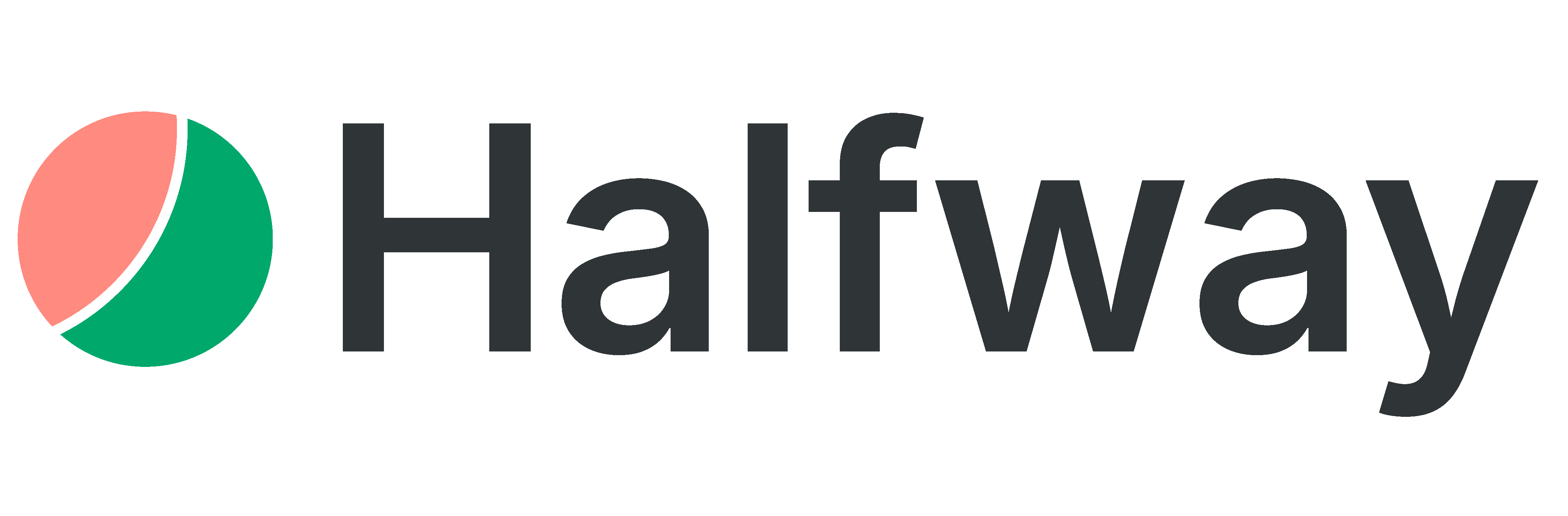 Halfway primary logo, dark - budgeting app for couples who don't earn the same